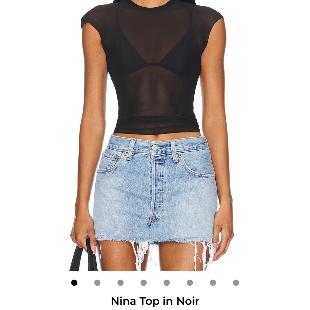 AFRM Nina Black Sheer Top